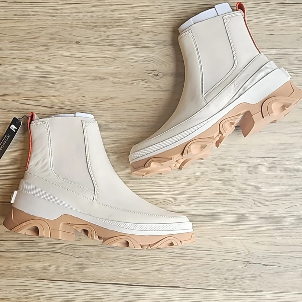 Sorel Cream Leather Brex Chelsea Boots 11 NWT
